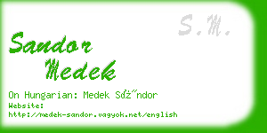 sandor medek business card